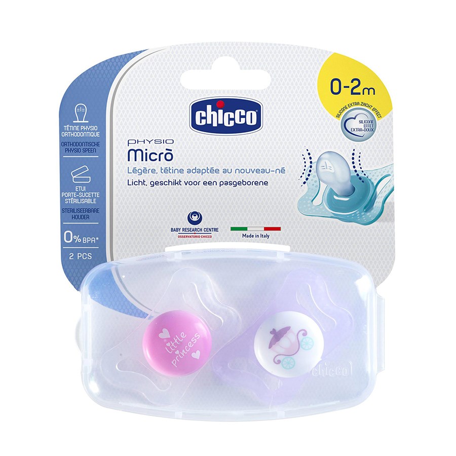 Chicco Physio Micro Silikon 2'li Emzik 0-2 Ay Kız 