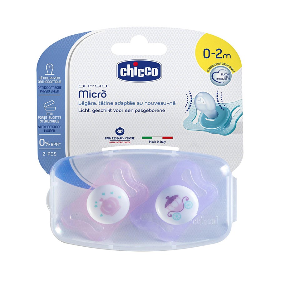 Chicco Physio Micro Silikon 2'li Emzik 0-2 Ay Kız 