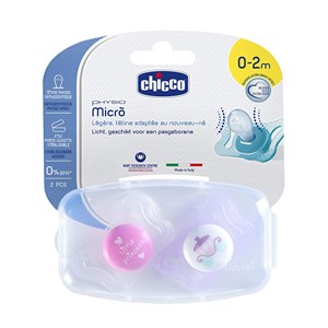 Chicco Physio Micro Silikon 2'li Emzik 0-2 Ay Kız