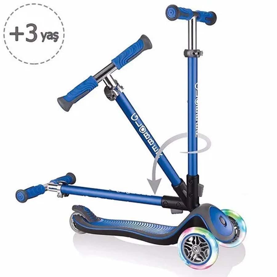 Globber Elite Deluxe Işıklı Scooter-Lacivert 