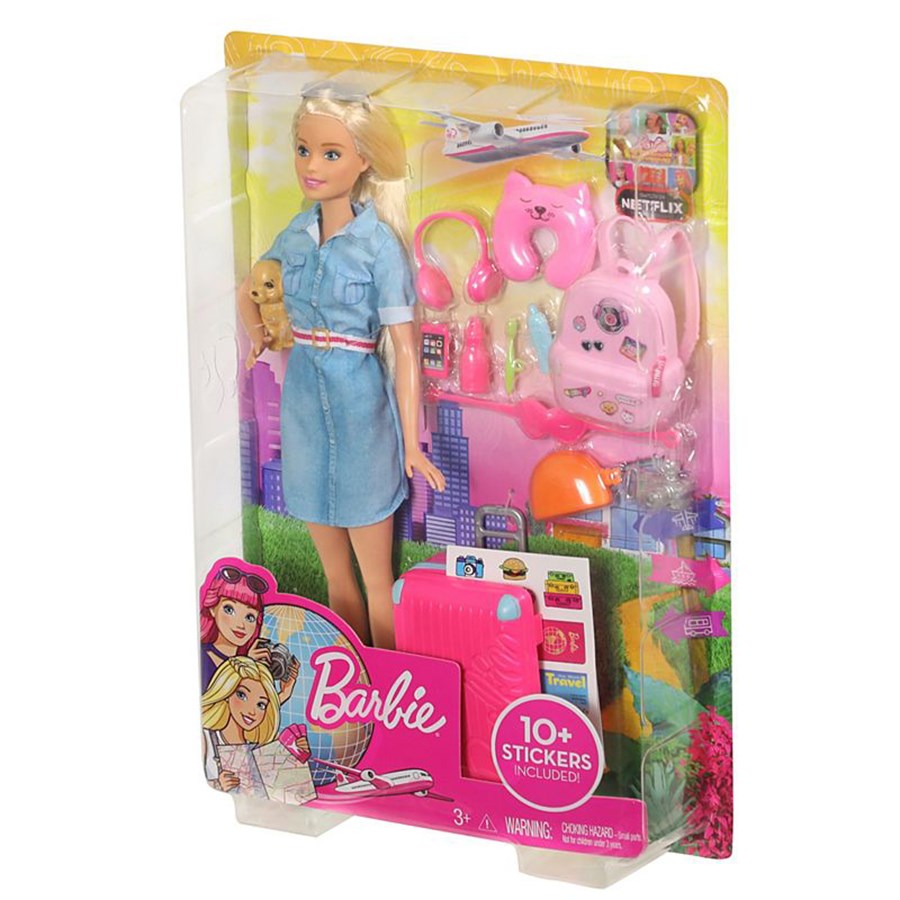 Barbie Seyahatte Bebeği Ve Aksesuarları 