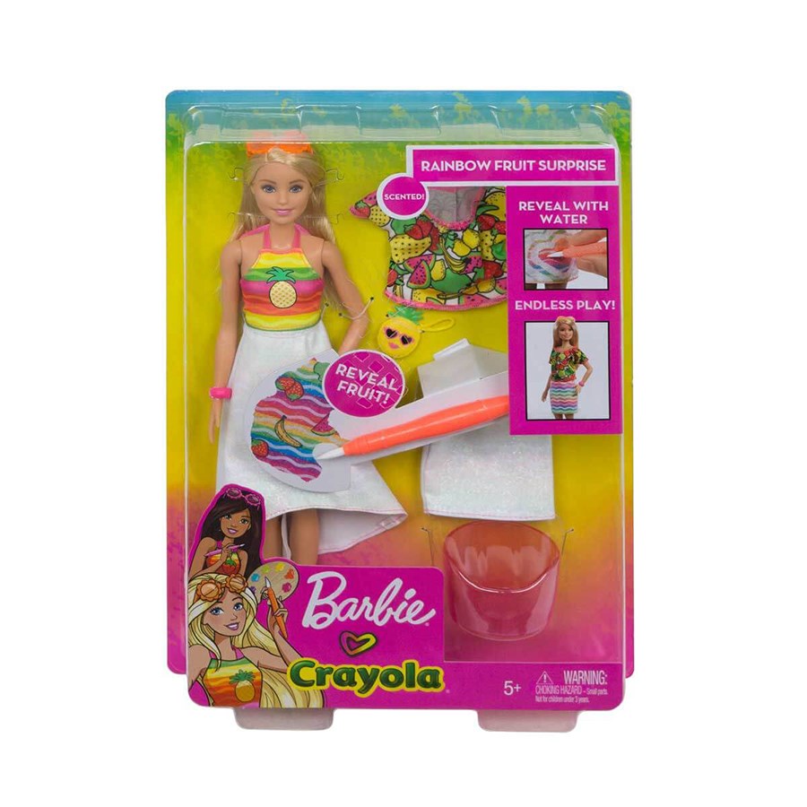 Barbie Crayola Mevyeli Tasarım Bebeği 