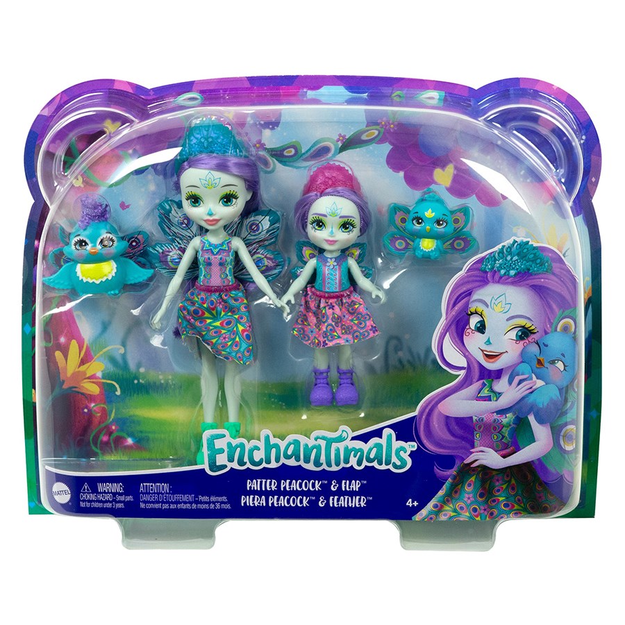 Enchantimals Kız Kardeş Bebekler Serisi Patter Peacock & Flap