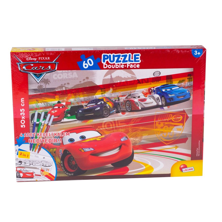 Cars 60 Parça Kalemli Puzzle 