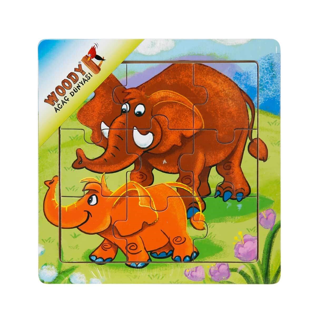 Tahta Puzzle 9 Parça Mini Hayvanlar 