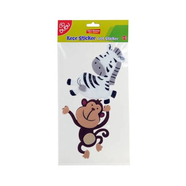 Bu-Bu Keçe Sticker/Fil-Aslan Zebra-Maymun