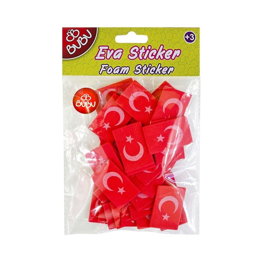 Bu-Bu Eva Sticker Dalgalı Türk Bayrağı 