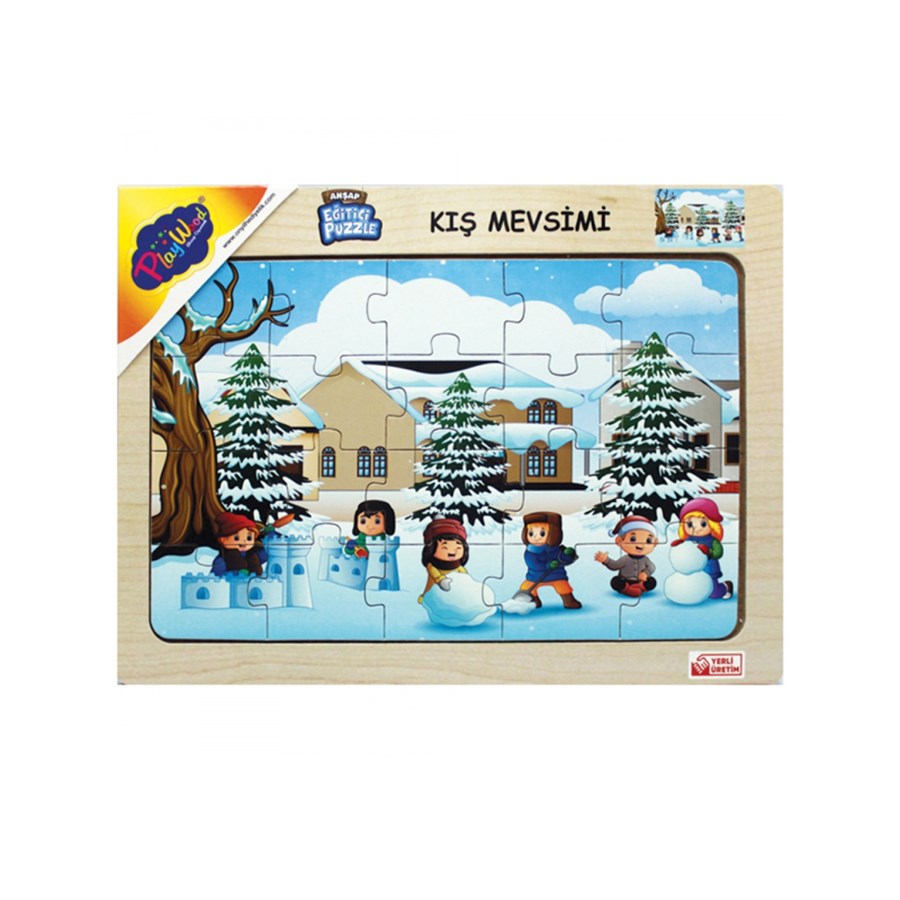 Playwood Ahşap Eğitici Puzzle Kış Mevsimi 