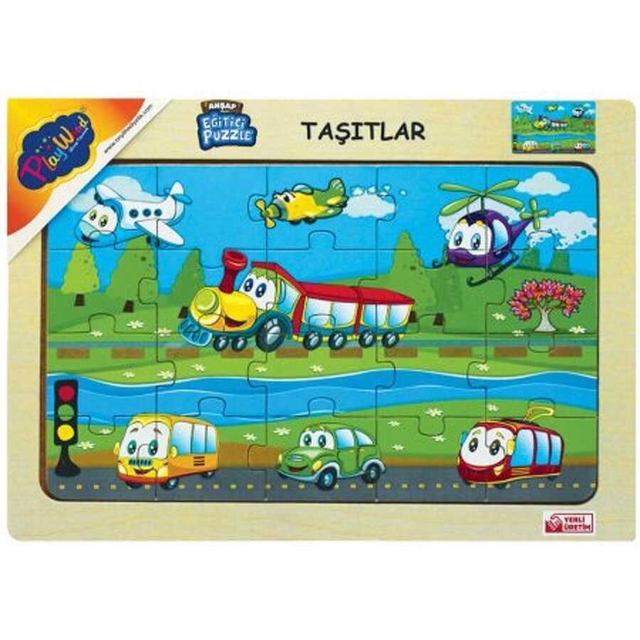 Ahşap Eğitici Puzzle Taşıtlar 