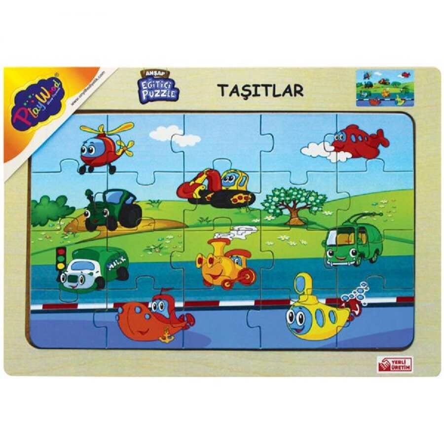 Ahşap Eğitici Puzzle Taşıtlar 