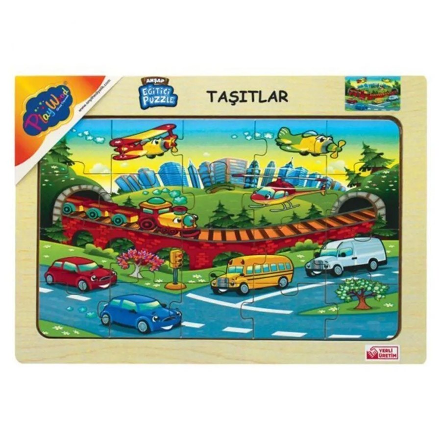 Ahşap Eğitici Puzzle Taşıtlar 