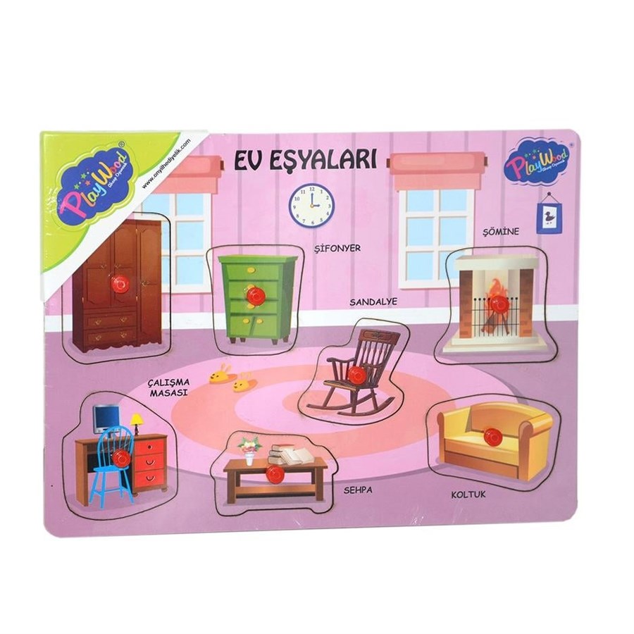 Ahşap Tutmalı Ev Eşyaları Puzzle 