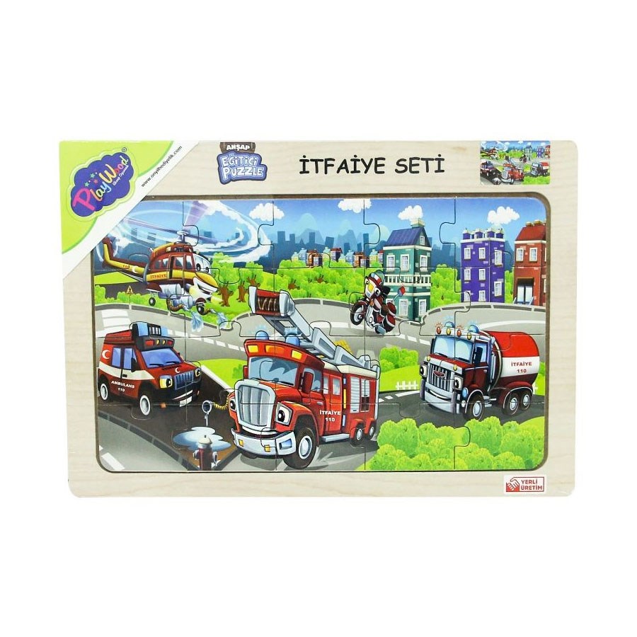 Ahşap Eğitici Puzzle İtfaiye Seti 