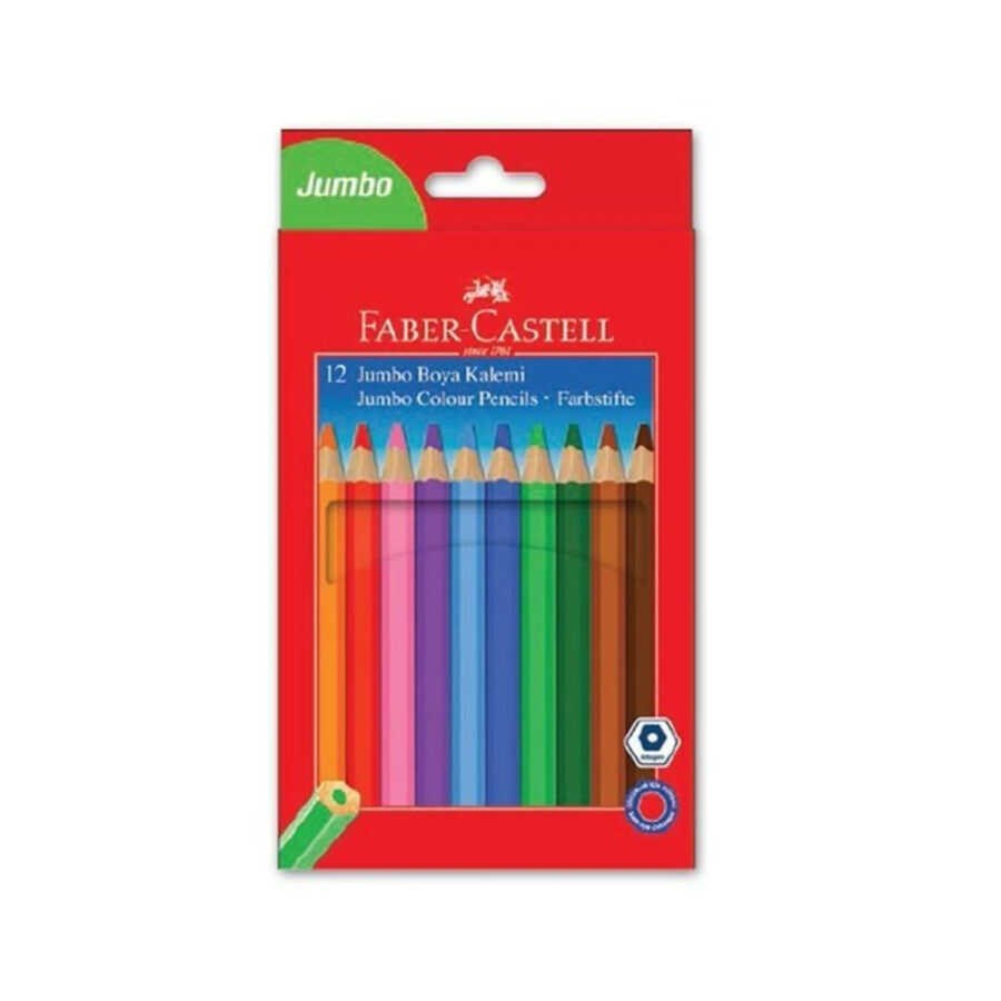 Faber Castell Boya Kalemi 12 Renk Jumbo Tam Boy 