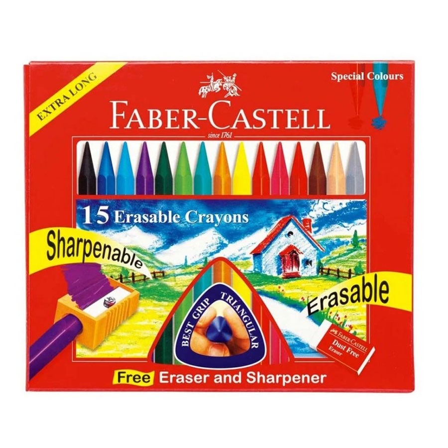 Faber Castel Silinebilir Wax Crayon Pastel Boya 15 