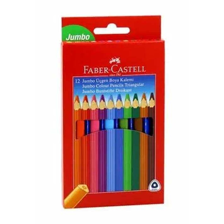 Faber-Castell 12 Renk Jumbo Üçgen Kuru Boya 