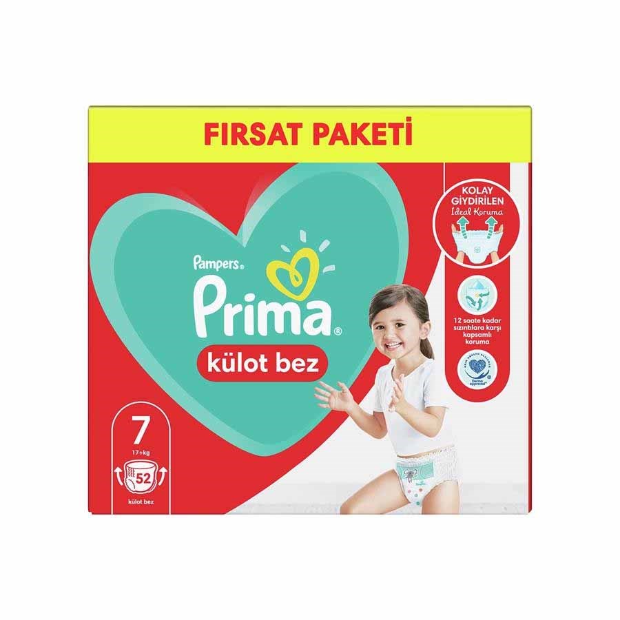 Prima Bebek Bezi Külot Bez 7 Numara 52 Adet 