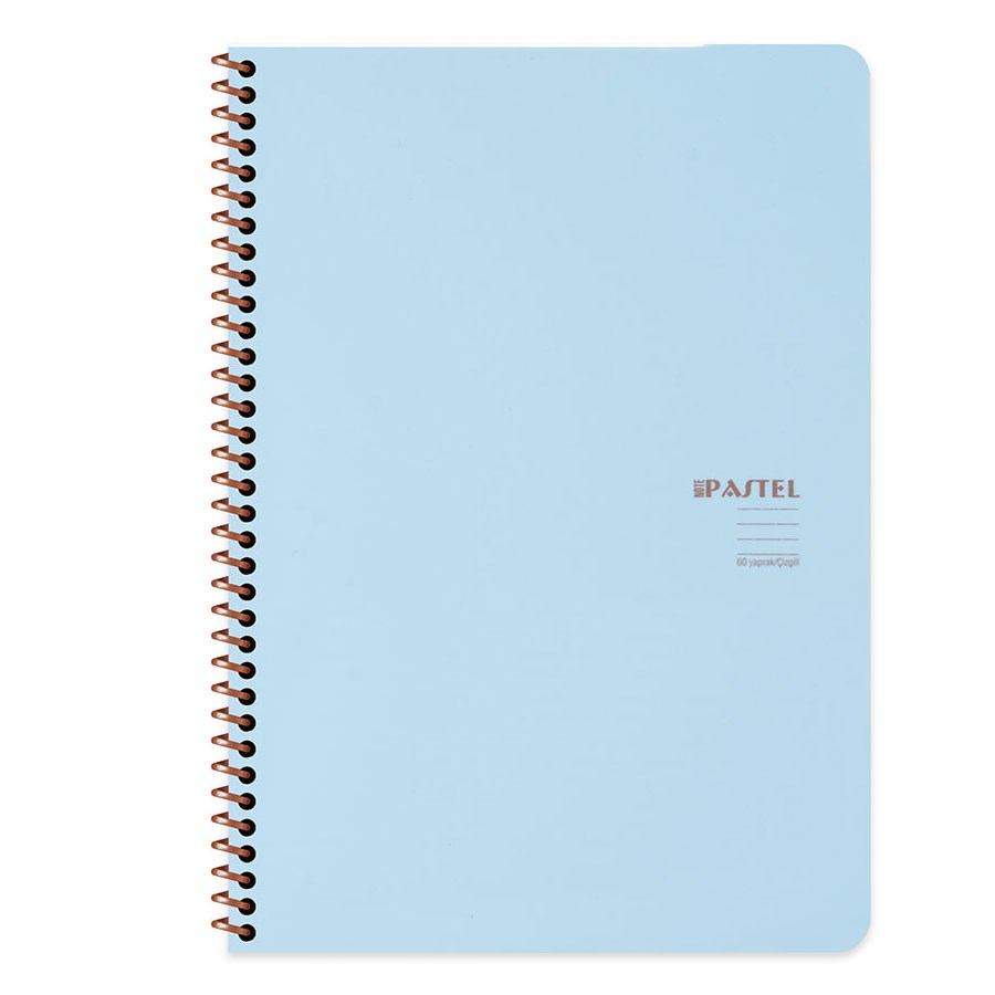 Pastel Note Spiralli Çizgili Defter A4 60 Yaprak 