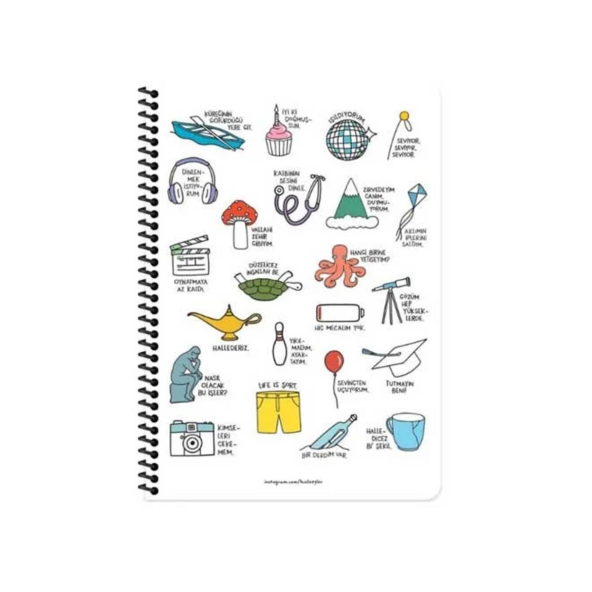 Hisli Şeyler A4 80Yp.Çiz.Spr.Stickerli Defter - Ot 