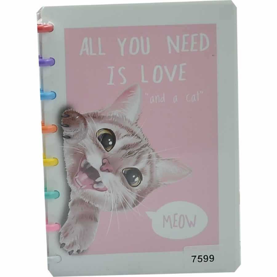 Taros Unick Color Cats Renkli Halkalı A5 Defter 