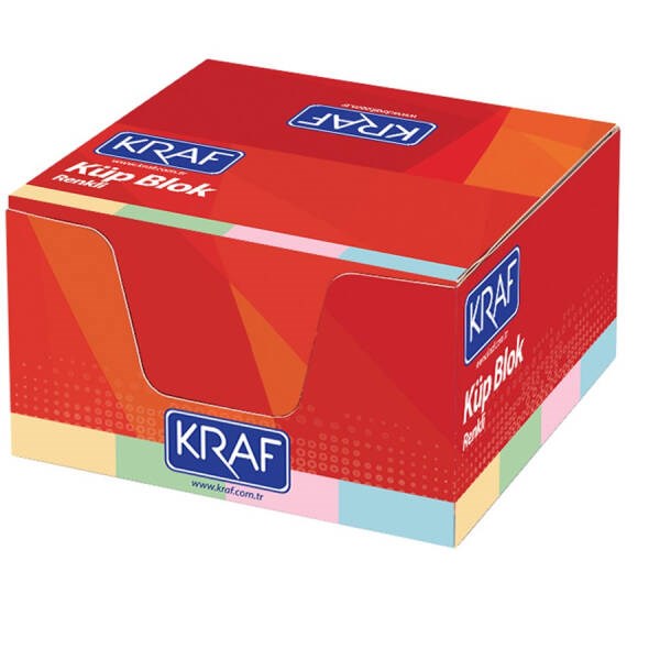 Kraf Küp Blok Renkli 8x8 Cm 