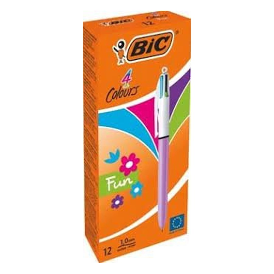 Bic 4 Colours Fun Gövde Lila Tükenmez Kalem 