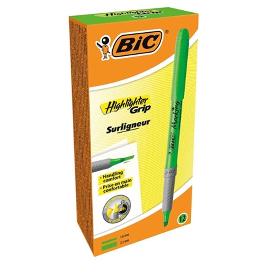  Bic Brite Liner Grip Fosforlu Kalem Yeşil 