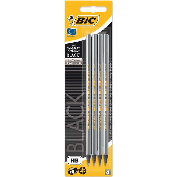 Bic Eco Evolution Black Kurşun Kalem 4Lü  