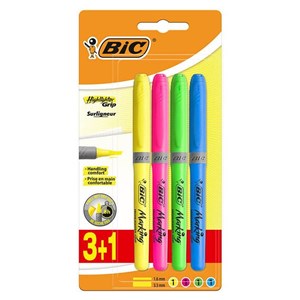 Bic Highlighter Grip 3+1 Fosforlu Kalem