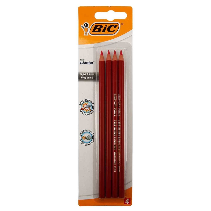 Bic Evolution Kırmızı Kopya Kalemi 4lü 