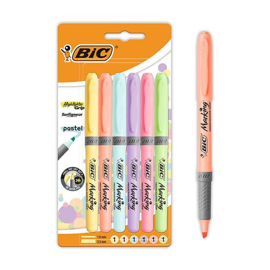 Bic Fosforlu Kalem Brite Liner Grip Pastel 6 lı 