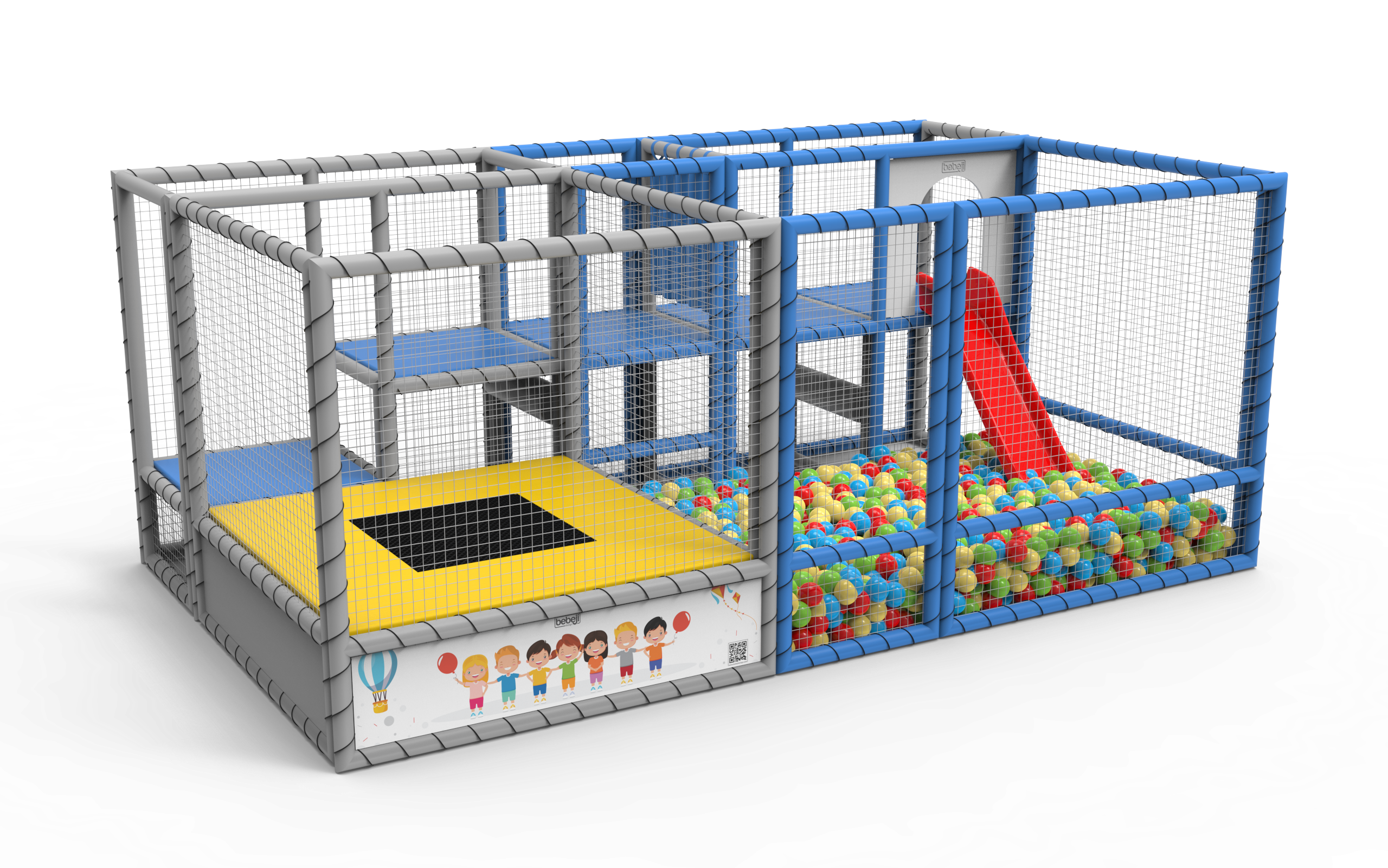 Bebeji Soft Play Dikdörtgen Top Havuzu 300x500x200 