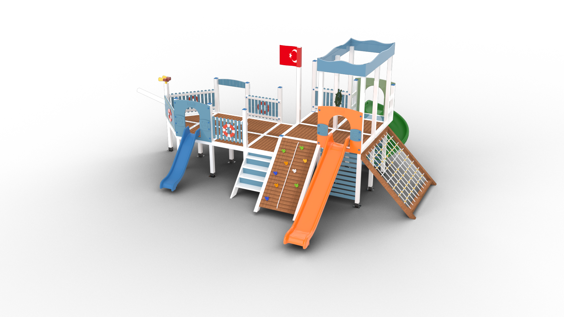 Ahşap Gemi Temalı Oyun Parkı-1 1200x500x950 